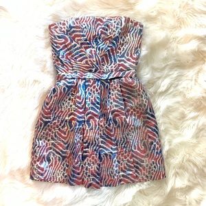 Metallic Strapless Cute Dress